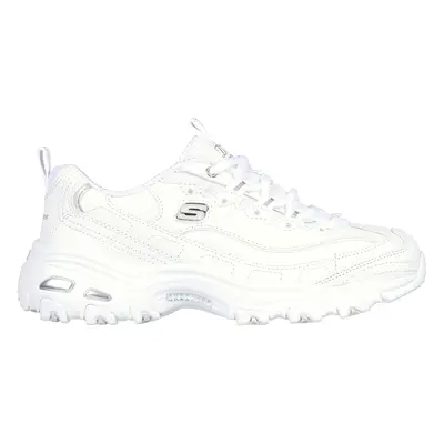 Skechers Women's D'Lites - Fresh Start Sneaker in White/Silver, Size | Leather/Synthetic/Textile