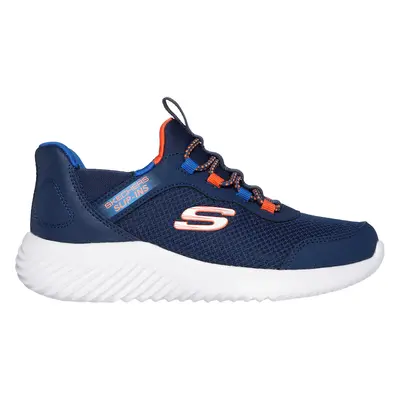 Skechers Boy's Slip-ins: Bounder - Brisk-Burst Sneaker in Navy Blue/Blue, Size | Synthetic/Texti