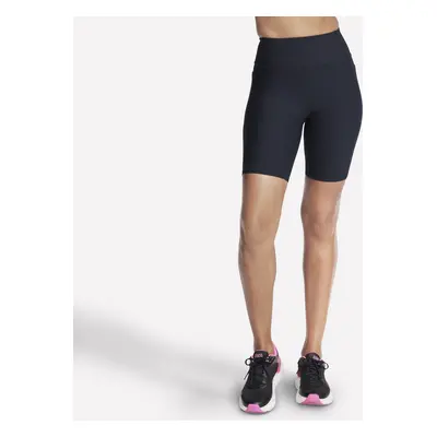 Skechers Women's GO FLEX Rib High-Waisted Inch Bike Short in Black, Size | Nylon/Spandex