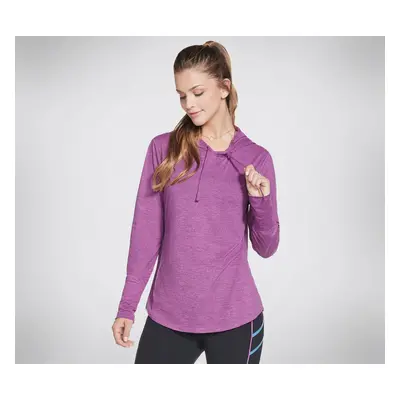 Skechers Women's GoWalk Harmony Stripe Hoodie in Purple/Hot Pink, Size | Polyester/Spandex