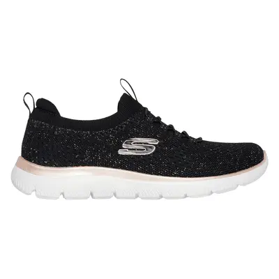 Skechers Women's Summits - Pixi Sneaker in Black/Rose Gold, Size | Textile/Synthetic, Vegan, Mac