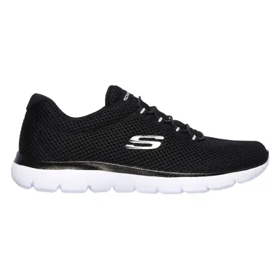 Skechers Women's Summits Sneaker in Black/White, Size | Textile/Synthetic, Machine Washable