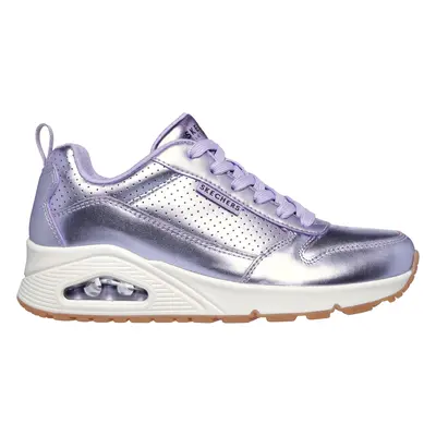 Skechers Women's Uno - Metallixs Sneaker in Lavender, Size | Leather/Synthetic/Textile