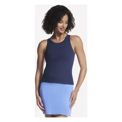 Skechers Women's GO WALK Shelf Bra Tank Top in Navy Blue, Size Medium | Nylon/Spandex