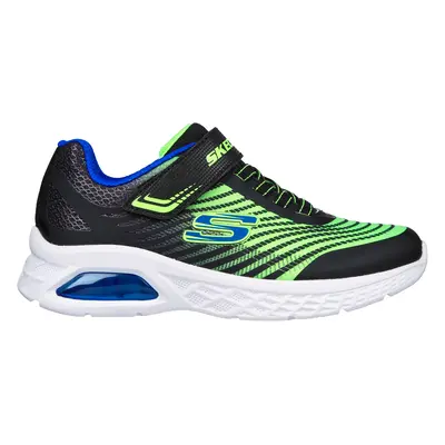 Skechers Boy's Microspec Max II Sneaker in Black/Lime, Size | Synthetic/Textile