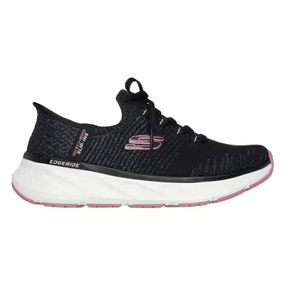 Skechers Women's Slip-ins Relaxed Fit: Edgeride Sneaker in Black/Pink, Size | Textile/Synthetic,