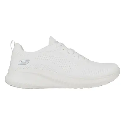 Skechers Women's BOBS Sport Squad Chaos - Face Off Sneaker in Off White, Size | Textile/Syntheti