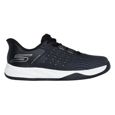 Skechers Women's Slip-ins Relaxed Fit: Viper Court Reload Sneaker in Black/White, Size | Textile