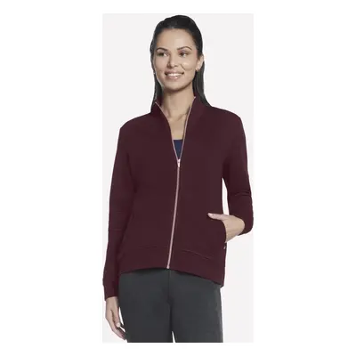 Skechers Women's The Hoodless Hoodie GO WALK Everywhere Jacket in Burgundy/Pink, Size Medium | P