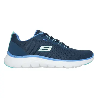 Skechers Women's Flex Appeal 5.0 Sneaker in Navy Blue/Blue, Size Wide | Textile/Synthetic, Vegan