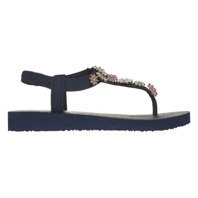 Skechers Women's Meditation - Happy Daisies Sandals in Navy Blue, Size | Synthetic, Vegan