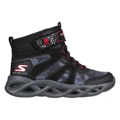 Skechers Boy's Twisted-Brights - Zerrix Boots in Black/Red, Size | Synthetic/Textile