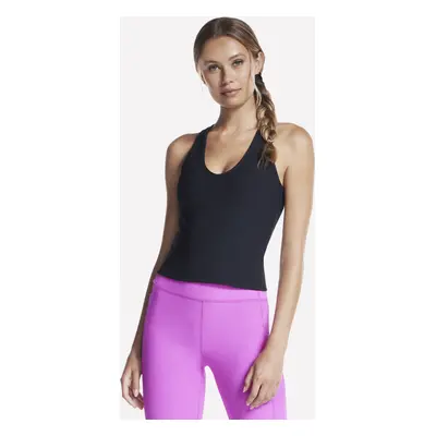 Skechers Women's GO FLEX RIB V-Neck Tank Top in Black, Size | Nylon/Spandex