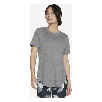 Skechers Women's GO DRI SWIFT Tunic Top T-Shirt in Charcoal, Size | Polyester/Spandex