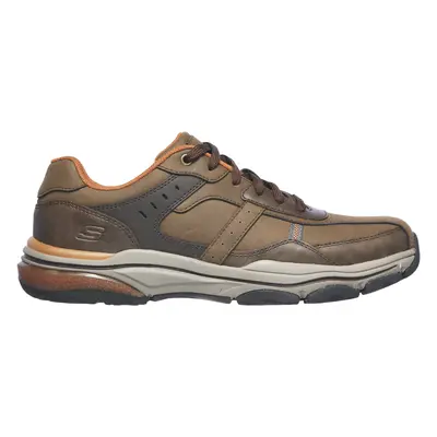 Skechers Men's Relaxed Fit: Romago - Elmen Sneaker in Brown, Size | Leather/Synthetic/Textile