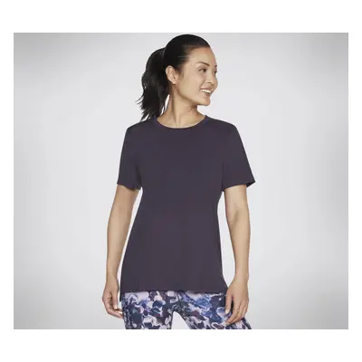 Skechers Women's GODRI STRIDE Tunic Top T-Shirt in Dark Purple, Size Small | Polyester/Spandex