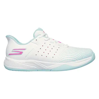 Skechers Women's Slip-ins Relaxed Fit: Viper Court Reload Sneaker in White/Turquoise, Size | Tex