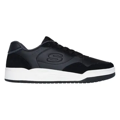 Skechers Men's Koopa Court - Volley Low Varsity Sneaker in Black, Size | Leather/Synthetic/Texti