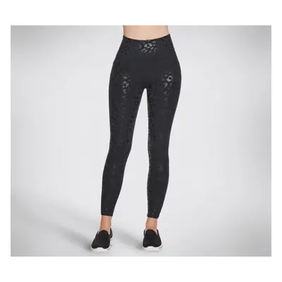 Skechers Women's GO WALK Shadow Leopard High-Waisted Legging in Black, Size | Nylon/Spandex