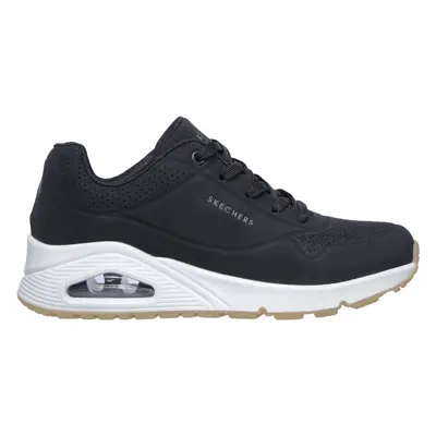 Skechers Women's Uno - Stand on Air Sneaker in Black, Size Wide | Textile/Synthetic