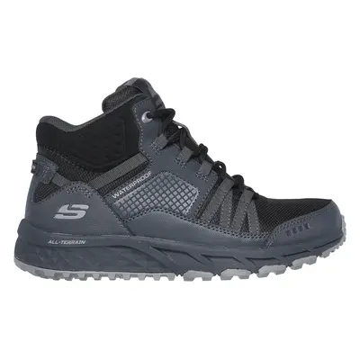 Skechers Women's Escape Plan - Outward Voyage Sneaker in Charcoal/Black, Size | Leather/Textile/