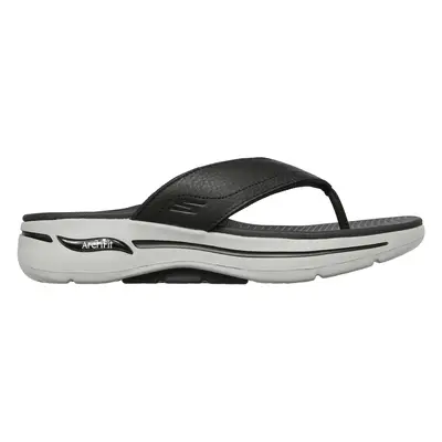 Skechers Men's GoWalk Arch Fit Sandal Sandals in Black/Gray, Size | Leather