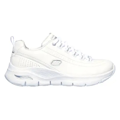 Skechers Women's Arch Fit - Citi Drive Sneaker in White/Silver, Size | Leather/Synthetic/Textile