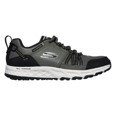 Skechers Men's Escape Plan Sneaker in Olive/Black, Size | Leather/Textile/Synthetic