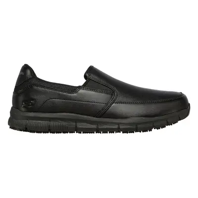 Skechers Men's Work Relaxed Fit: Nampa - Groton SR Slip-On Shoes in Black, Size | Synthetic/Text