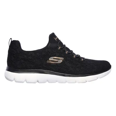 Skechers Women's Summits - Leopard Spot Sneaker in Black/Rose Gold, Size | Textile/Synthetic, Ma