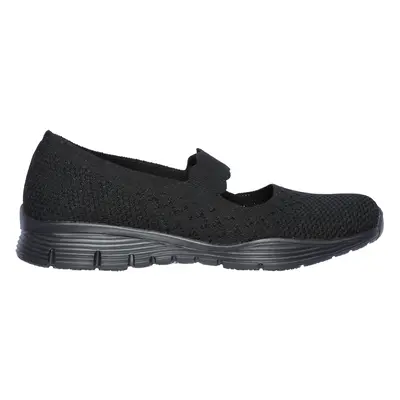 Skechers Women's Seager - Power Hitter Shoes in Black, Size | Textile, Vegan, Machine Washable