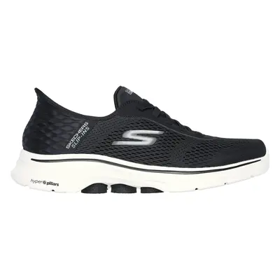 Skechers Men's Slip-ins: GO WALK - Free Hand Sneaker in Black/White, Size | Textile/Synthetic, M