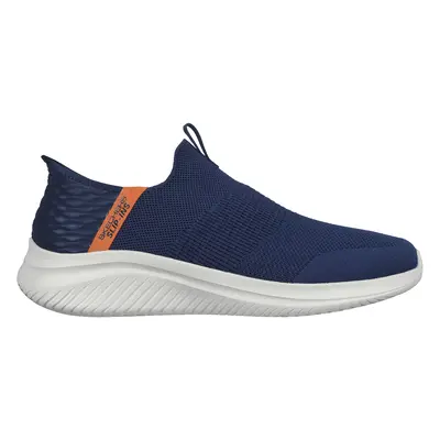 Skechers Men's Slip-ins: Ultra Flex 3.0 - Viewpoint Sneaker in Navy Blue/Orange, Size | Textile,