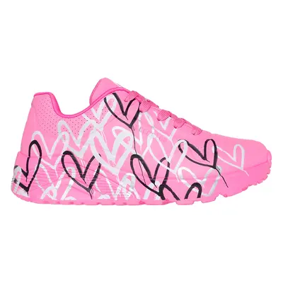 Skechers Girls x JGoldcrown: Uno Lite - Metallic Love Sneaker in Hot Pink, Size | Synthetic, Mac