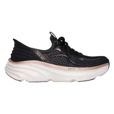 Skechers Women's Slip-ins Relaxed Fit: D'Lux Vapor - Evening Glowing Sneaker in Black/Rose Gold,