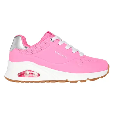 Skechers Girls Uno Gen1 - Shimmer Away Sneaker in Hot Pink/Silver, Size | Synthetic