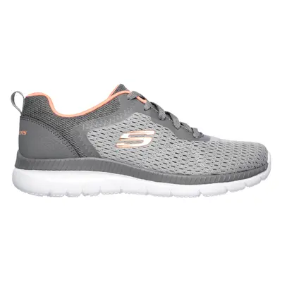 Skechers Women's Bountiful - Quick Path Sneaker in Gray/Coral, Size | Textile/Synthetic, Vegan