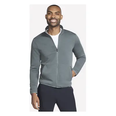 Skechers Men's The Hoodless Hoodie Ottoman Jacket in Green/Black, Size | Polyester