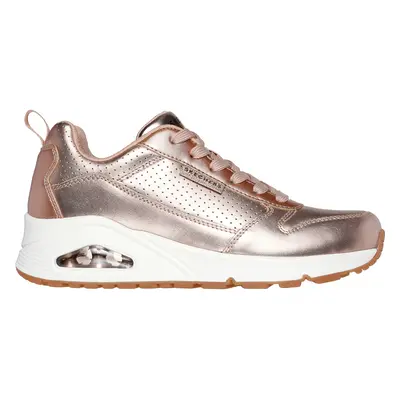 Skechers Women's Uno - Metallixs Sneaker in Rosegold, Size | Leather/Synthetic/Textile