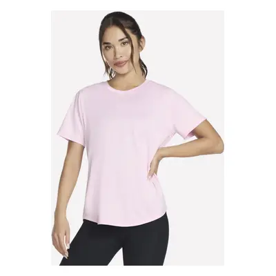 Skechers Women's GO DRI SWIFT T-Shirt in White/Pink, Size | Polyester/Spandex