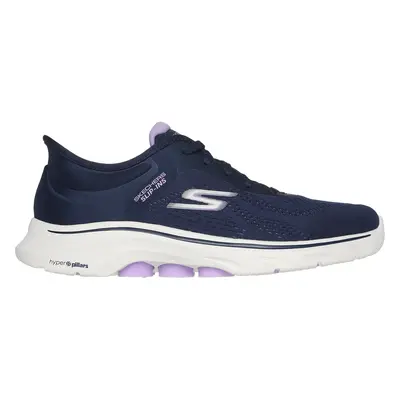 Skechers Women's Slip-ins: GO WALK - Valin Sneaker in Navy Blue/Lavender, Size | Textile/Synthet