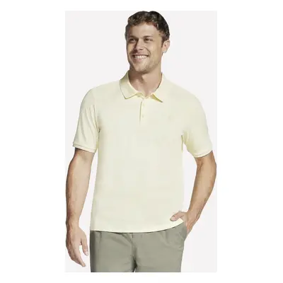 Skechers Men's Off Duty Polo T-Shirt in Yellow/Turquoise, Size Medium | Organic Cotton/Polyester