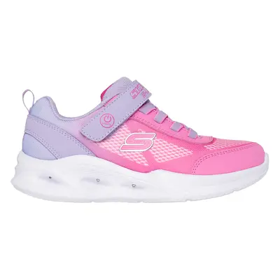 Skechers Girls S-Lights: Sola Glow - Ombre Deluxe Sneaker in Lavender/Pink, Size | Textile/Synth