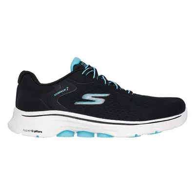 Skechers Women's GO WALK - Cosmic Waves Sneaker in Black/Turquoise, Size | Textile/Synthetic, Ve