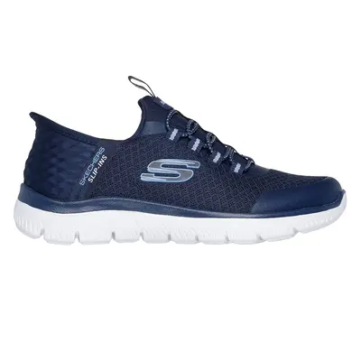 Skechers Girls Slip-ins: Summits Sneaker in Navy Blue, Size | Textile/Synthetic, Machine Washabl