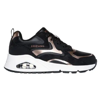 Skechers Girls Uno Gen1 - Colour Surge Sneaker in Black/Rose Gold, Size | Textile/Synthetic