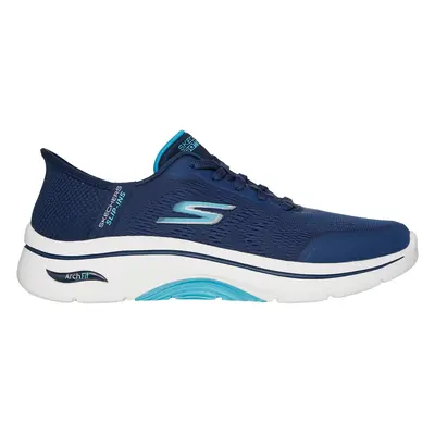 Skechers Women's Slip-ins: GO WALK Arch Fit 2.0 Sneaker in Navy Blue/Aqua, Size | Textile/Synthe