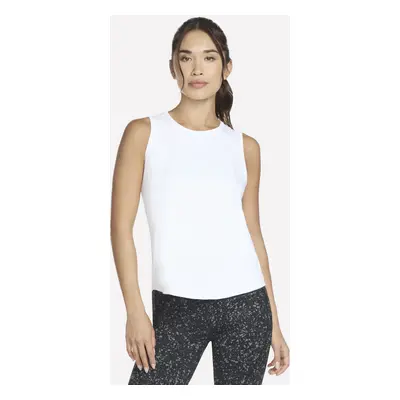 Skechers Women's Stride Performance Tank Top in White, Size Small | Recycled Nylon/Spandex/Nylon