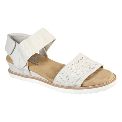 Skechers Women's BOBS Desert Kiss Sandals in Off White, Size | Textile