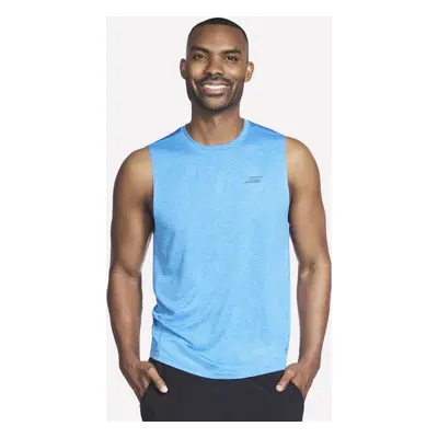 Skechers Men's GO DRI Charge Muscle Tank Top in Turquoise/Purple, Size | Polyester